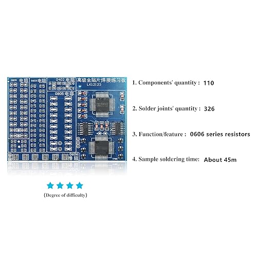 Miniatura 2 de Kit de práctica de soldadura DIY PCB azul serie 0606 Resistores SMD SMT Electrónica Proyectos de soldadura Kit de soldadura simple habilidades de