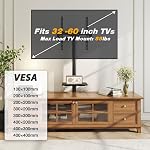5Rcom Swivel TV Floor Stand with Power Outlet for 32-60 inch TVs, Height Adjustable Entertainment Center with Media Shelf, Holds 88 lbs for Living Room & Bedroom (Rustic Brown)