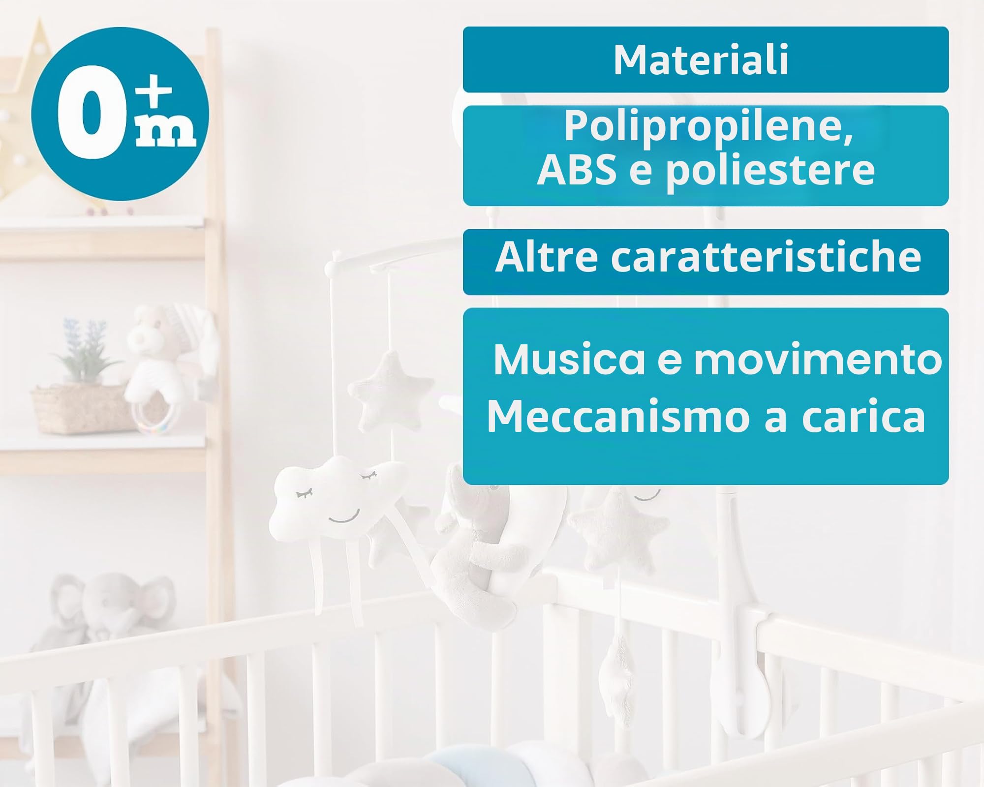 Kiokids Giostrina Musicale Culla Elefante Grigio