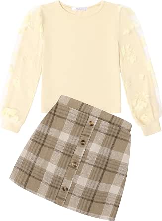 Floerns Girls Turtle Neck Long Sleeve Rib Knit Top - Solid Color Tee, White, Size 9 Years - View #6