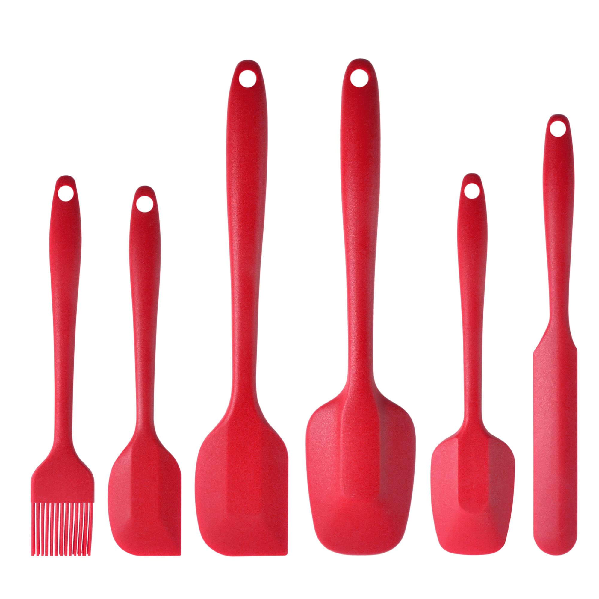 Set von drei Premium Silikon Spatel mit Stahl Core – by zoppi Geschirr – Chef Edition mit Löffel – BPA-frei und antibakteriell – hitzebeständig C für Ofen, Pfanne und Grill 650º F rot
