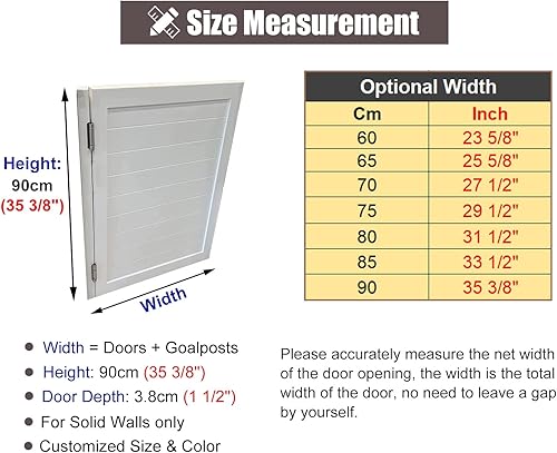 Miniatura 2 de ZIMGOD Saloon Cafe - Puertas oscilantes, panel individual para puerta de barra oscilante, puerta pequeña blanca para café con bisagras de cierre