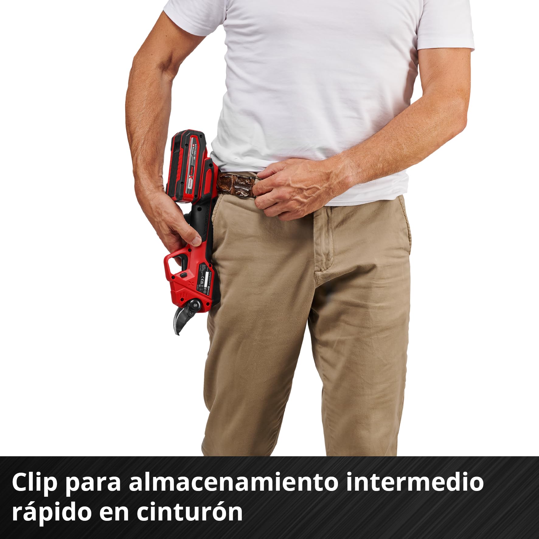 Tijeras de podar con batería GP-LS 18/28 Li BL-Solo Einhell Professional Power X-Change (18 V, capacidad de corte ajustable, ramas hasta 28 mm, cuchillas de derivación, clip de cinturón, sin batería)