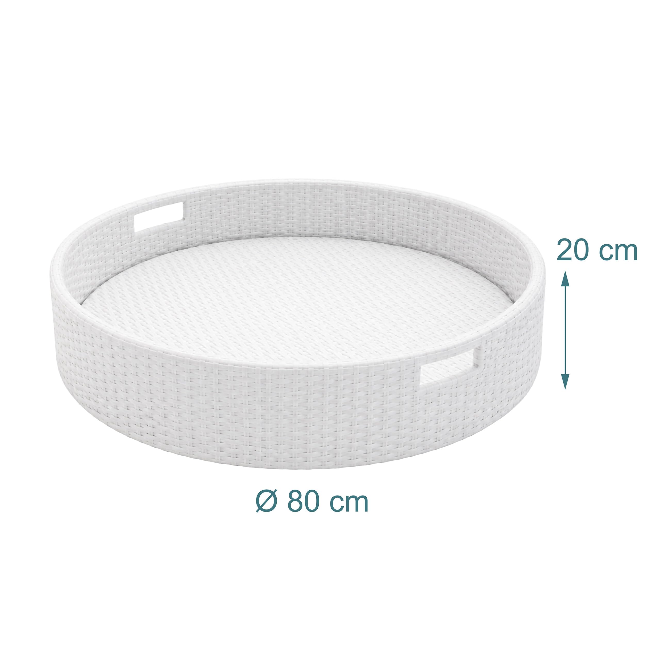 Relaxdays Bandeja Flotante 2 en 1 para Piscina, Blanco | bebidas y aperitivos, ratán insumergible, aprox. 20 x 80 cm
