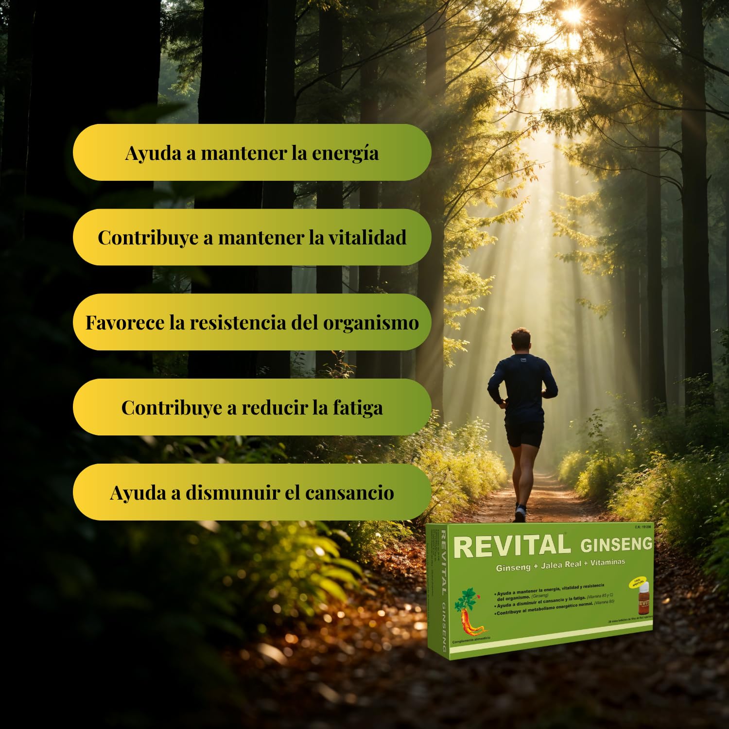 Pack Especial Energía y Vitalidad - Revital Ginseng 20 Viales + Revital Energy Plus 30 Cápsulas - Aporta Energía y Vitalidad y Disminuye la Fatiga - con Jalea Real, Ginseng, Guaraná y Vitaminas