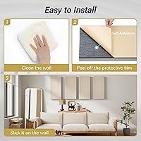 Vista 7 de TONOR 4 PCS Large Acoustic Panel, 23.6″ * 11.8″ * 2.36″ 3D Fiberglass Sound Proof Panel with Full Self-Adhesive, Decorative Echo Absorbing Wall