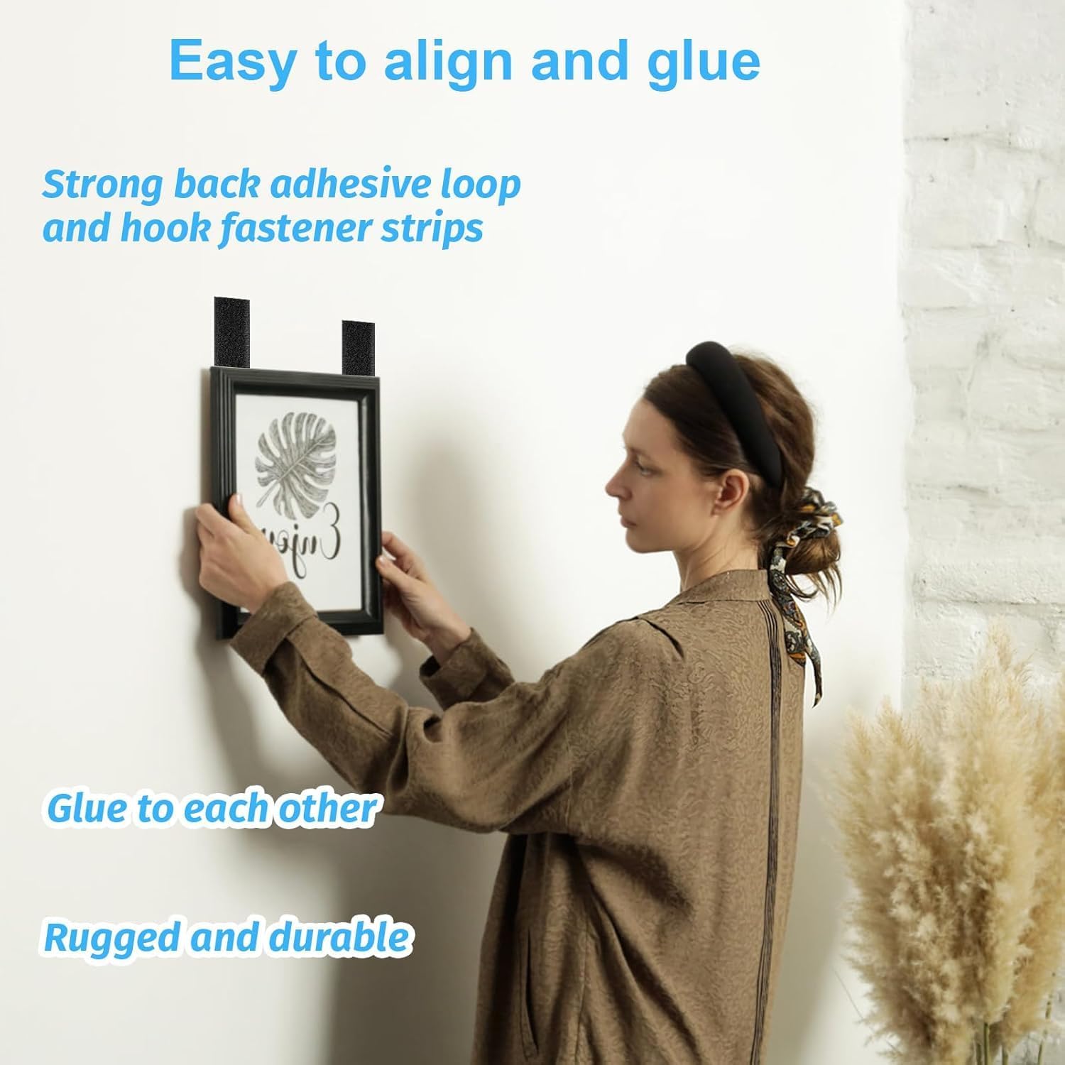 20pcs 1x4 Inch Premium Self Adhesive Hook & Loop Tape | Strong Double Sided Tape for Mosquito Net Fixing, Wall Hanging, Carpet & Multipurpose Tape for Home,Office,Carpet