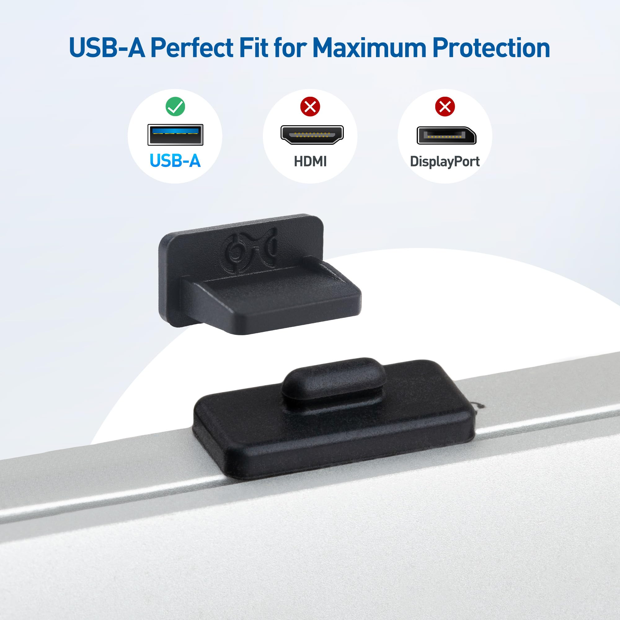 Lot De 20 Capuchons De Protection USB-C - Anti-Poussière Pour Câbles De Charge Et Données - Plastique Transparent Et Noir