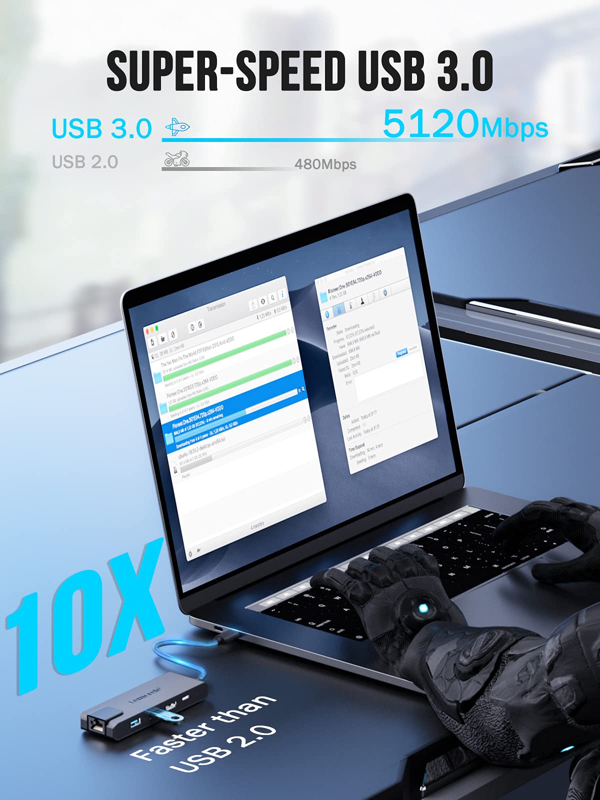 Lemorele Hub USB C con Gigabit, adattatore USB C 5 in 1 a RJ45 Ethernet 1000Mbps, 4K HDMI, 2 USB 3.0, 100W PD, per SteamDeck, MacBook Pro/Air, iPad, ChromeBook Pixel, Matebook, PC Tablet Type-C