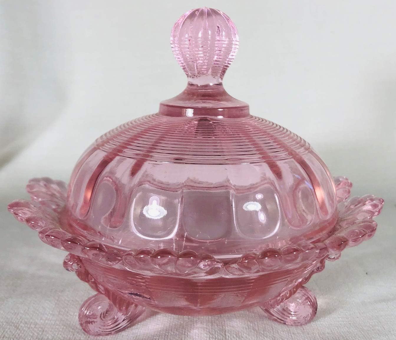 Covered Candy Dish - 3-Footed - American Made - Mosser Glass USA (Jade)