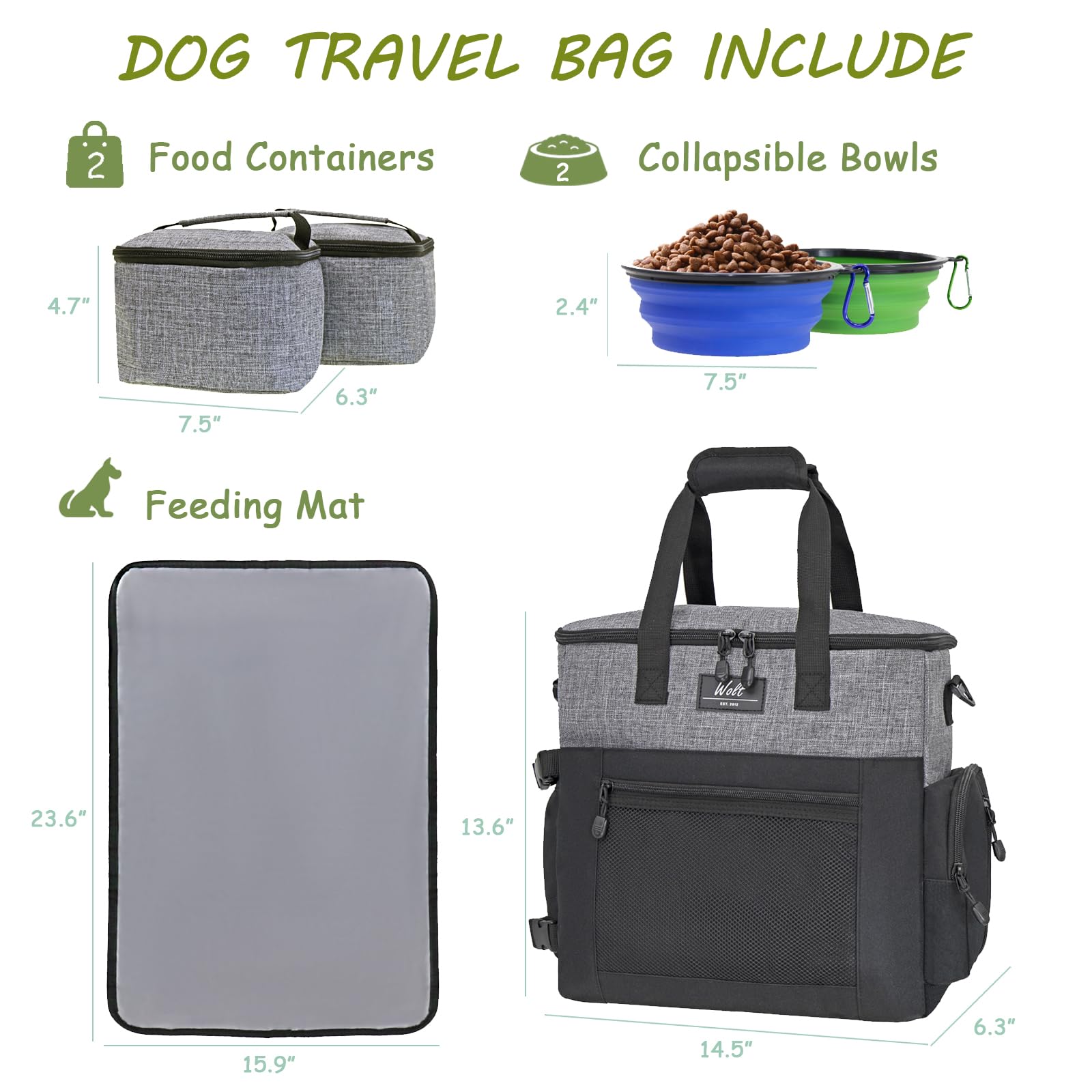 Hunde Reisetasche Mit Zubehör - Praktisches Set Für Unterwegs