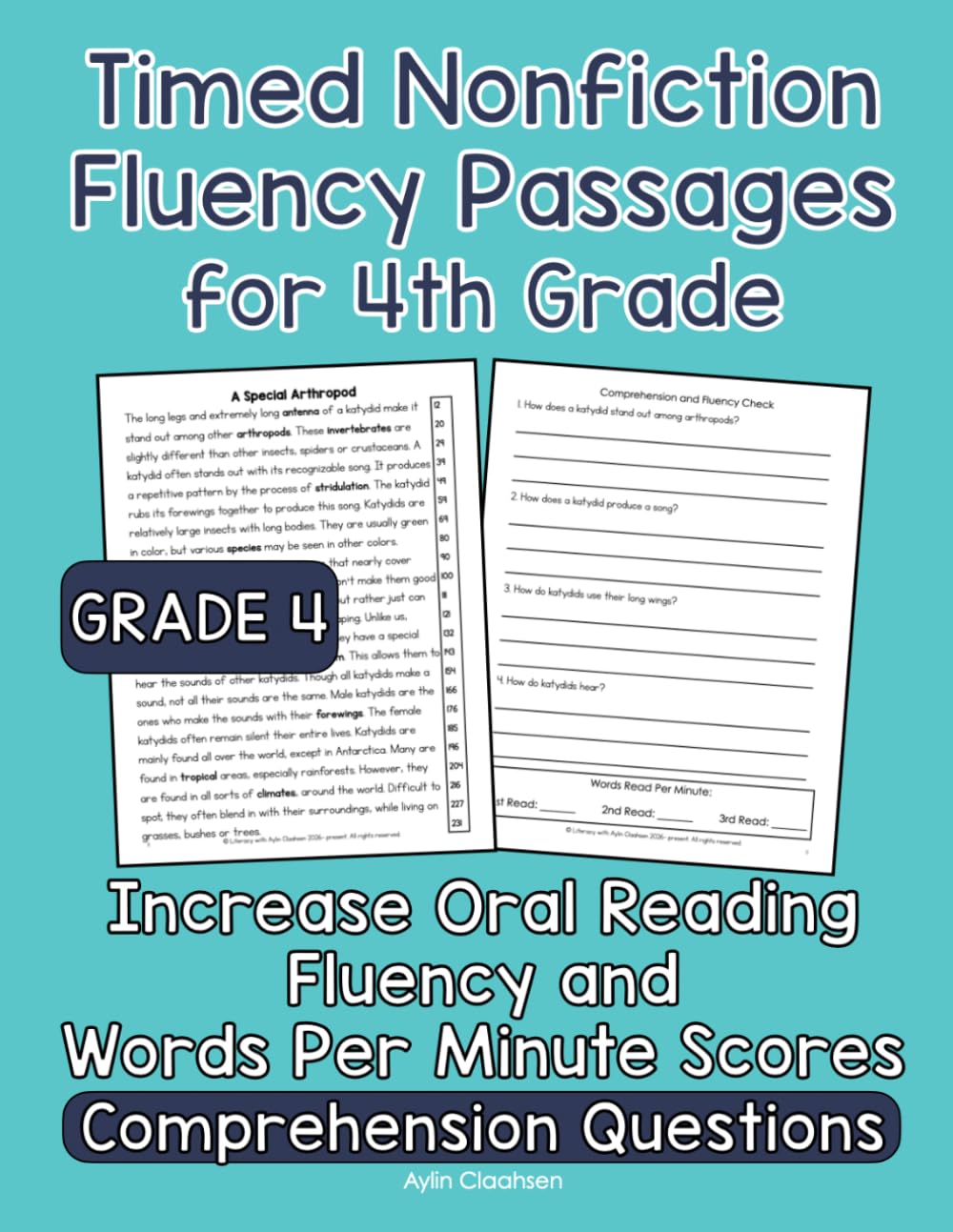 Timed Nonfiction Fluency Passages for 4th Grade: Increase Oral Reading Fluency and Words Per Minute Scores with Grade 4 Timed Nonfiction Fluency Passages and Comprehension Questions