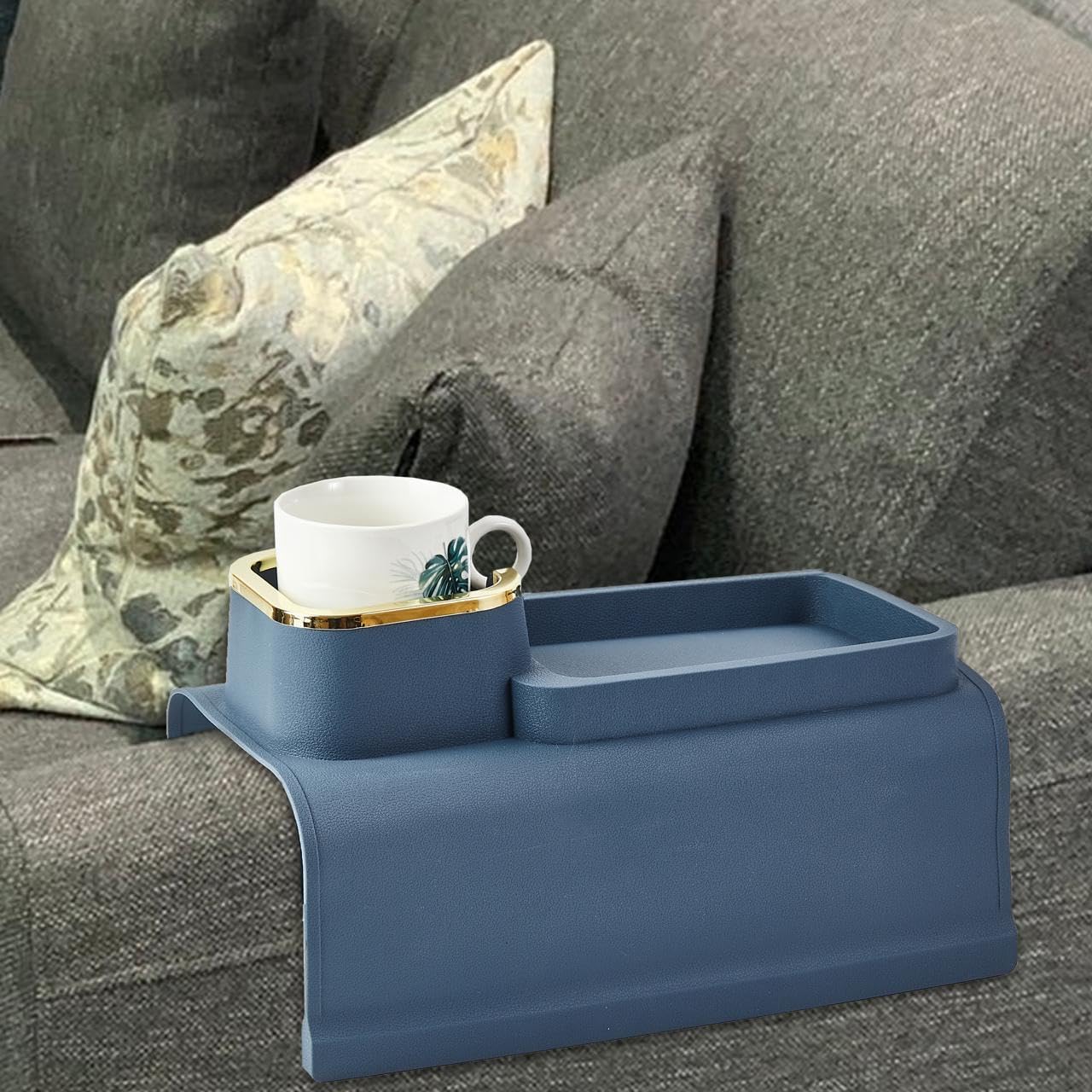 Couch Cup Holder Anti-Slip Recliner Table Tray Silicone Sofa Armrest Tray
