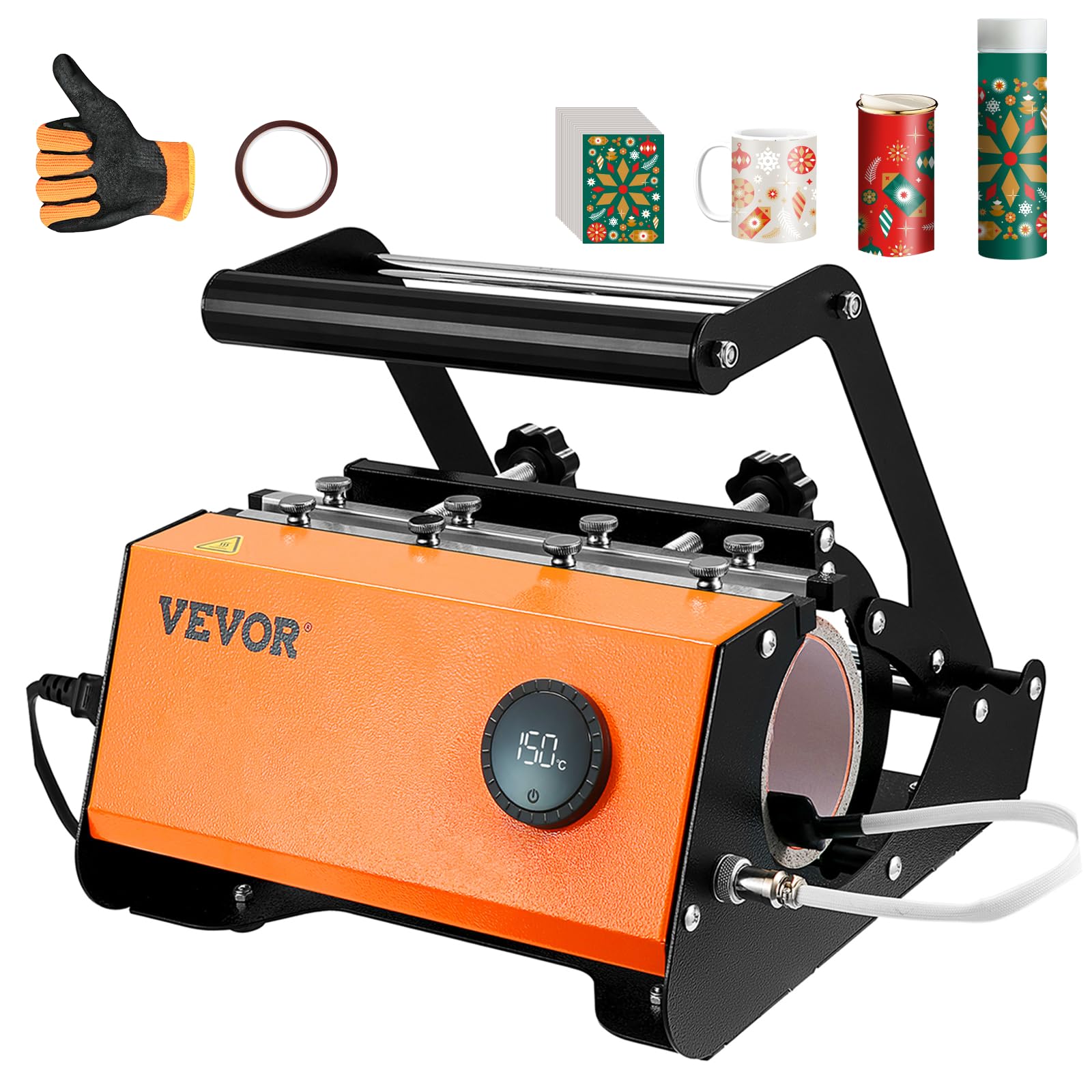 VEVOR Presse à chaleur pour gobelets, machine de presse à chaleur pour tasses de 80 ml, transfert de sublimation de 11 à 15 onces, 16 à 65 ml, tasses droites et fines, presse à chaleur de tasse