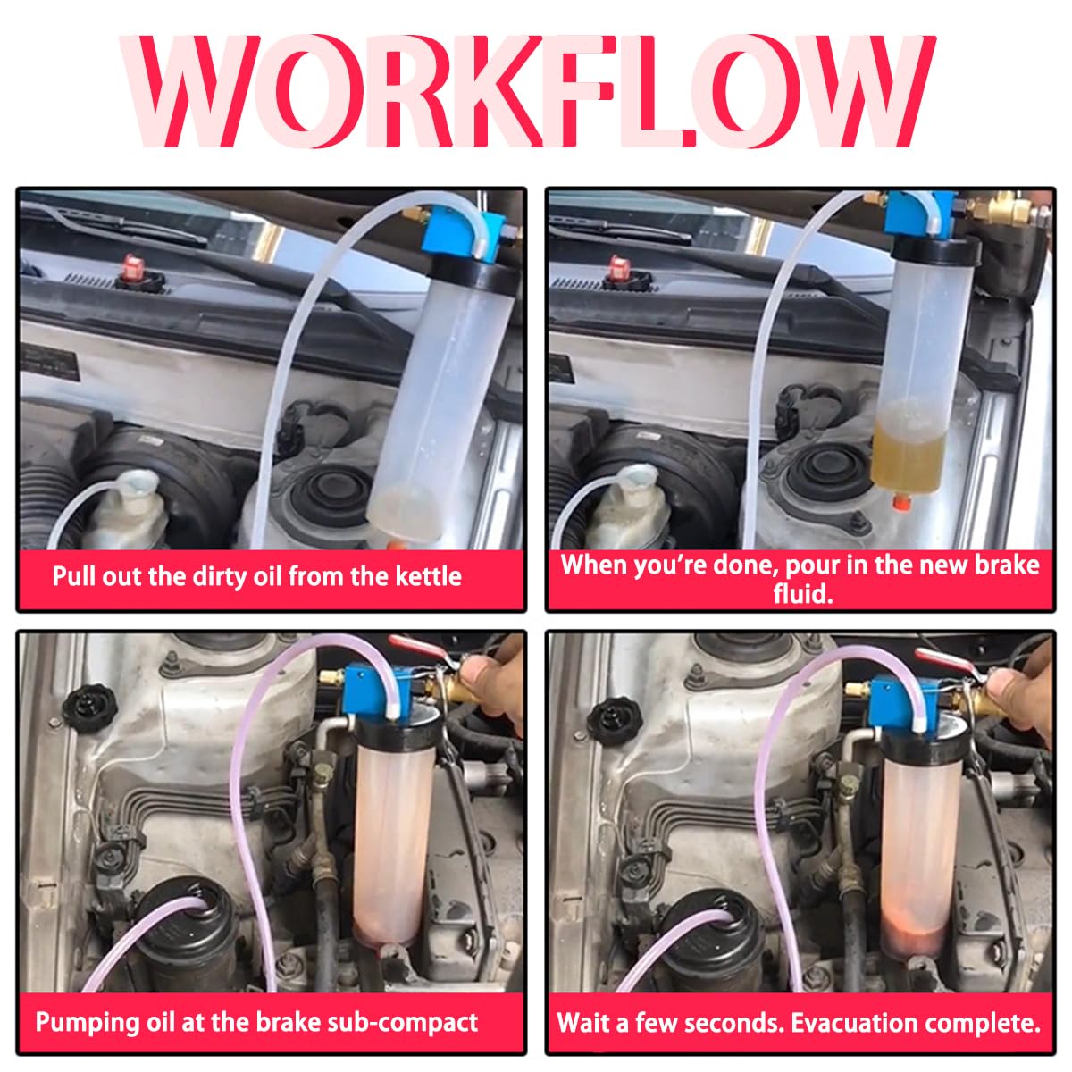 JNNJ Strumento per Lo Scarico del Liquido dei Freni, Strumento a Mano per Lo Spurgo Dell'olio della Pompa Automobilistica, Cambio Ed Il Drenaggio Dell'olio Dell'auto con Pompa di Aspirazione
