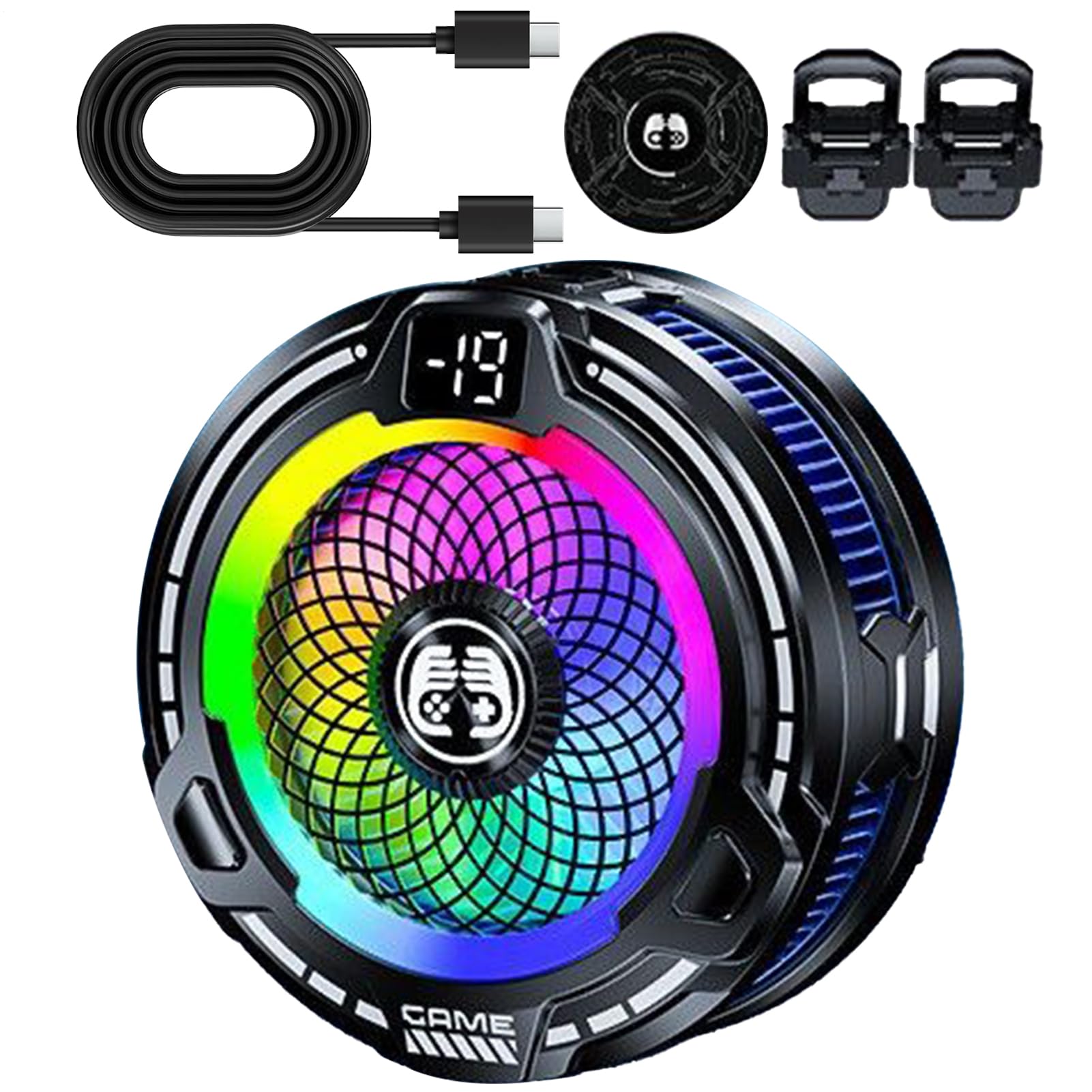 Dissipatore per Telefono - Radiatore Magnetico Portatile 30W per Cellulare,Raffreddamento Portatile Regolazione Velocità per Smartphone Tablet Esterno Live Streaming Caldo Estivo