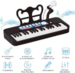 Kids Piano, 37 Keys Toddler Piano Keyboard Toy Electronic Musical Instrument Educational Toy with Microphone, 2 Speakers, Record Playback, Christmas Birthday Gift for 3+ Years Old Black