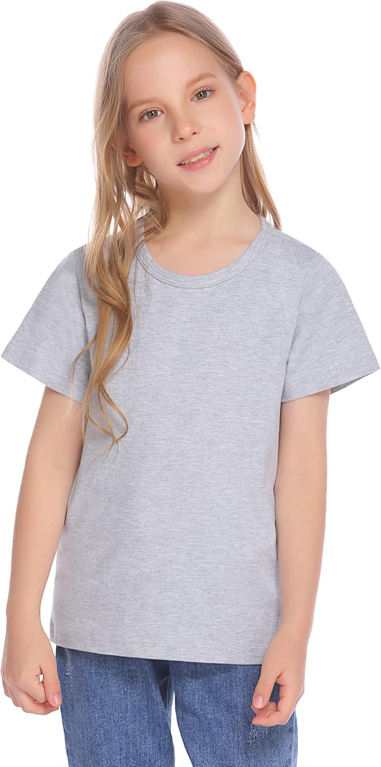 Greatchy 3Pack Boys Girls Short Sleeve Shirts Solid Color Crewneck Casual Cotton T-Shirt Tee Clothes: Clothing, Shoes & Jewelry