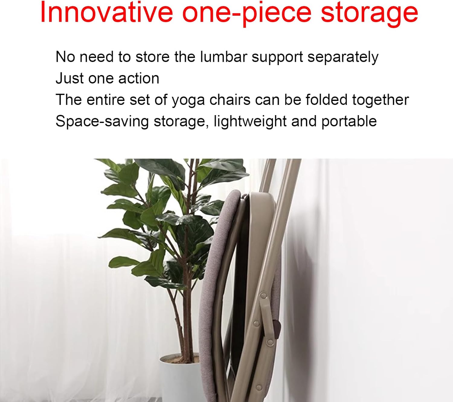 Yoga Chair, Auxiliary Yoga Chair, Folding Chair, Balance Inverted Training Tool, Coach, Adult Yoga Chair, Metal. (1 Piece),C
