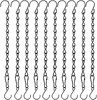 Vista 14 de YINGFENG - Set de 236 pulgadas de cadenas colgantes de metal negro y ganchos para cestas, para comederos de aves, bebederos de pájaros, macetas