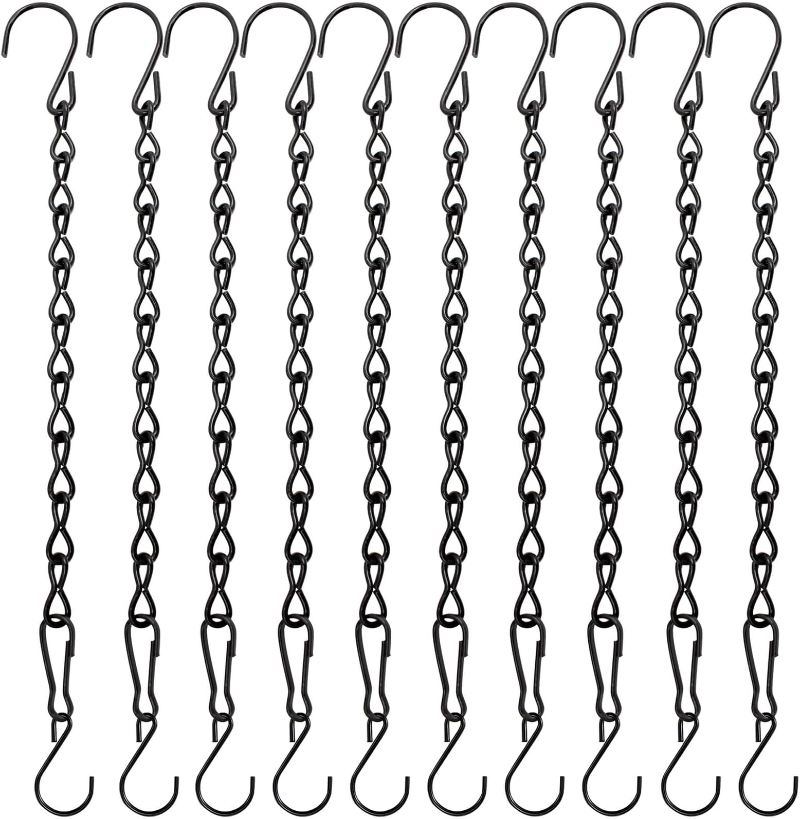 YINGFENG 10 Pack 9.5 Inch Black Hanging Chains, Garden Plant Hangers for Hanging Bird Feeders, Billboards, Chalkboards, Basket, Planters, Lanterns, Wind Chimes and Decorative Ornaments Etc.