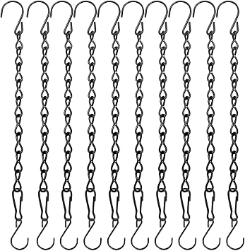 YINGFENG 10 Pack 9.5 Inch Black Hanging Chains, Garden Plant Hangers for Hanging Bird Feeders, Billboards, Chalkboards, Baske