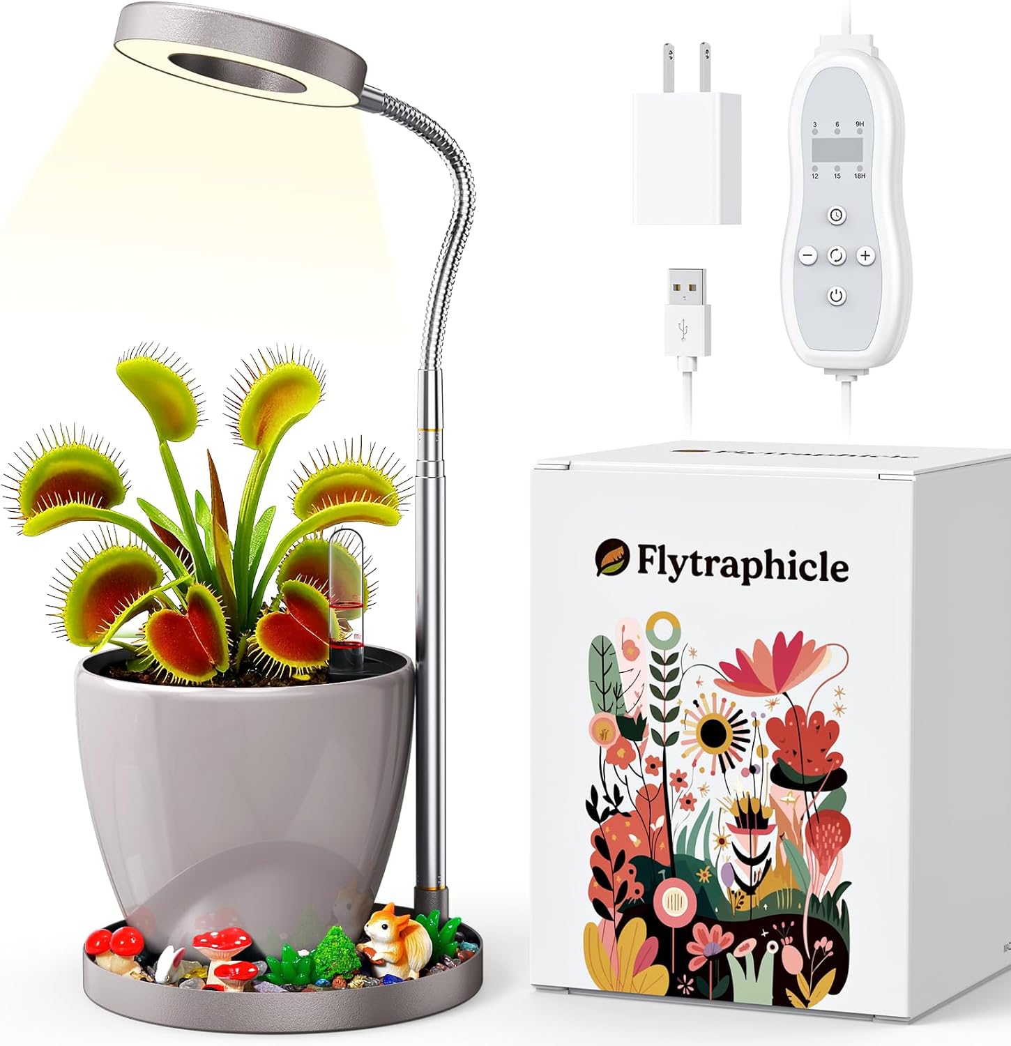 Product image of Venus Fly Trap Terrarium,Succulent Plants Pot,Not Live Plant, Automatic Irrigation System Keeps Potted Soil Moist Makes a Great Gift Choice, Office Decor,Room Deco