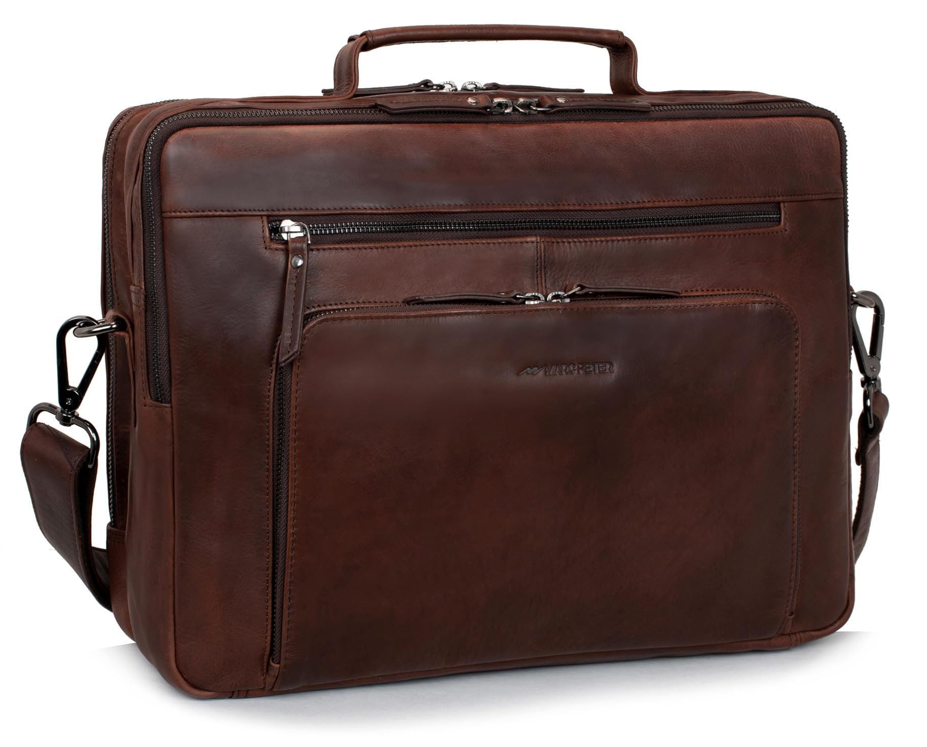 Marc Peter® Laptoptasche Auckland 15,6 Zoll Leder I Umhängetasche für Laptop I Aktentasche für Notebook I Tasche für Damen und Herren