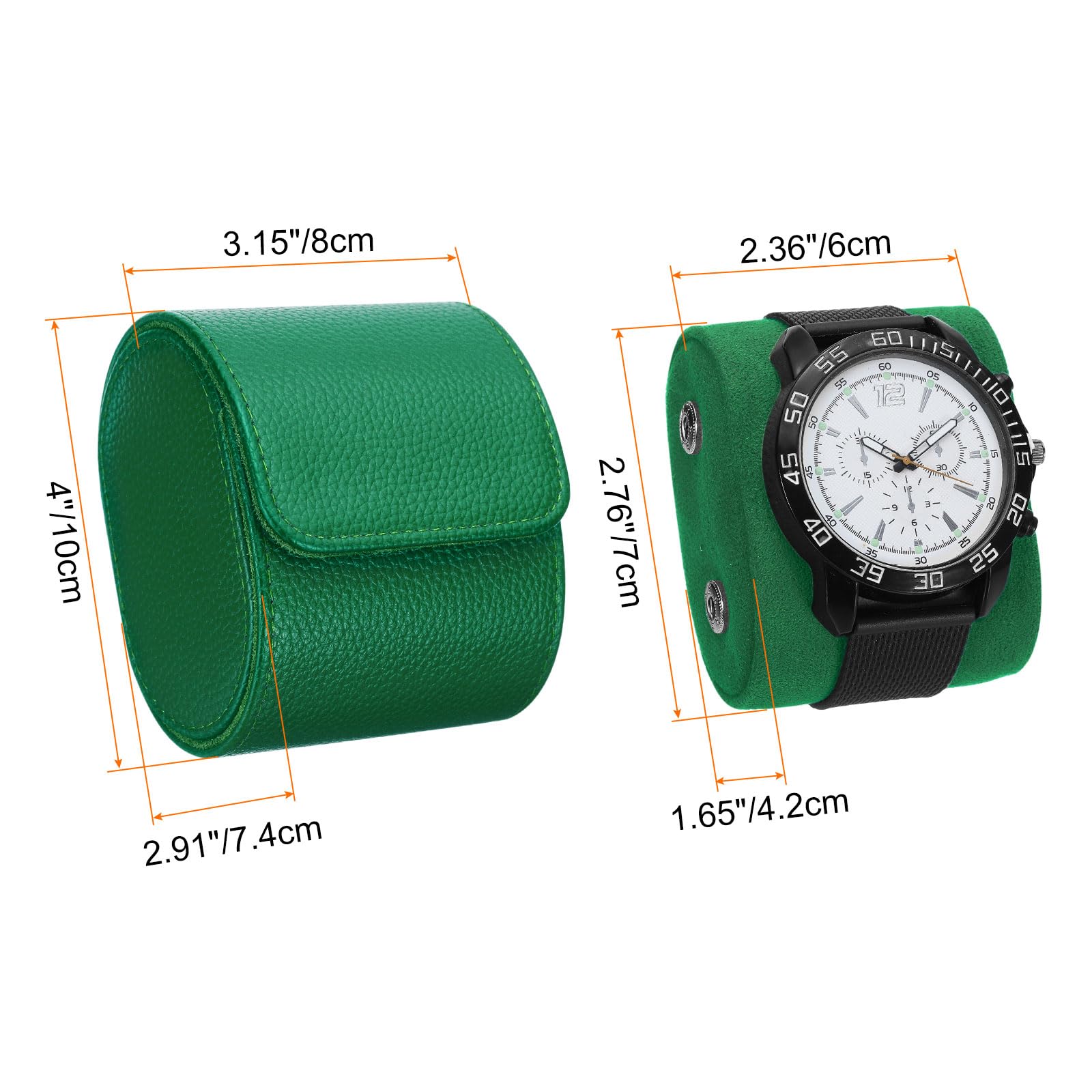 Étui de voyage sourcing map pour montres, étui portable en cuir à un compartiment pour montres, pour hommes et femmes, organisateur de rangement avec coussins amovibles pour les voyages et le rangem