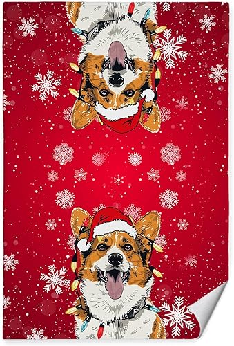 Miniatura 10 de Paños de Cocina Florales Bohemios de Reno Navideño, Toallas de Mano Decorativas Navideñas Florales Retro Groovy de los 70s Rosa y Verde para Reno