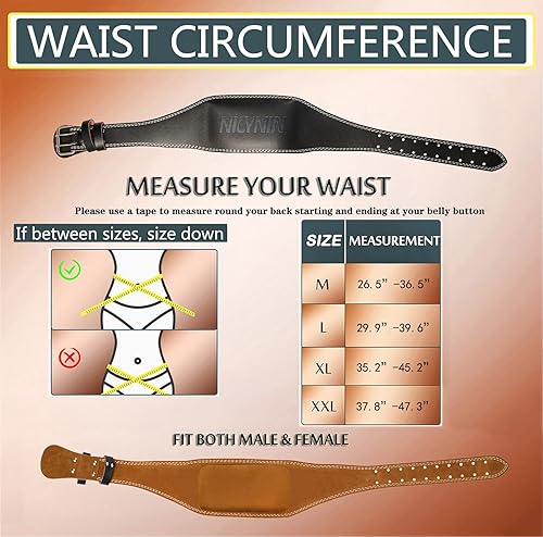 Miniatura 6 de Cinturón de cuero para levantamiento de pesas para hombres, cinturones acolchados de apoyo lumbar de 6 pulgadas, cinturón de entrenamiento para