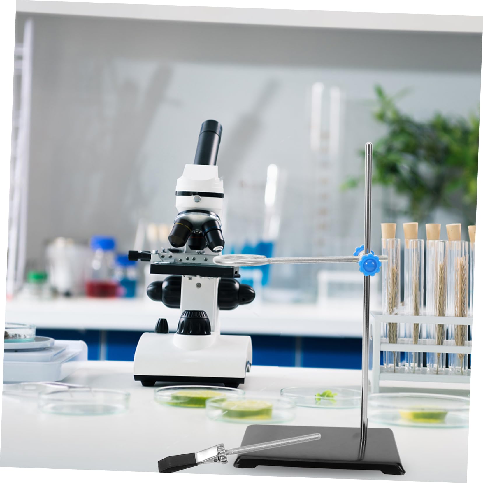 Hohopeti Support de Laboratoire et Pratique Rangement Pince pour Fiole en Fer Noir Facile à Démonter pour Verrerie et Matériel de Laboratoire