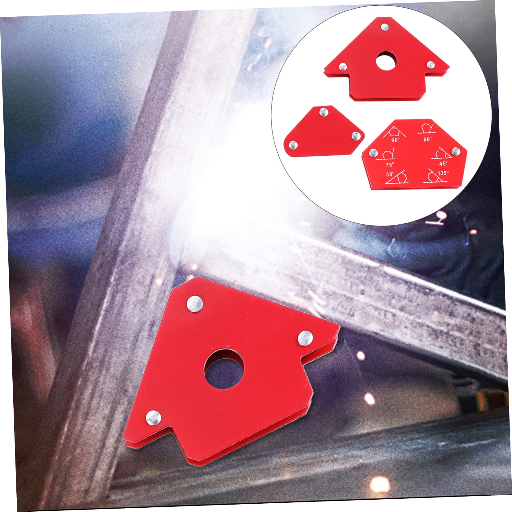 NUOBESTY Posizionatori Magnetici per Saldatura 6 Pezzi Design Compatto in Metallo, Magneti a Freccia per Saldatura Multi-angolo per Lavori Precisi e Professionali