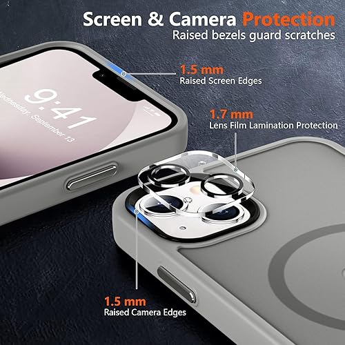 Vista 1094 de MOCCA - Funda magnética resistente para iPhone 11 de 6.1 pulgadas, compatible con MagSafe, protector de pantalla de vidrio + protector de lente