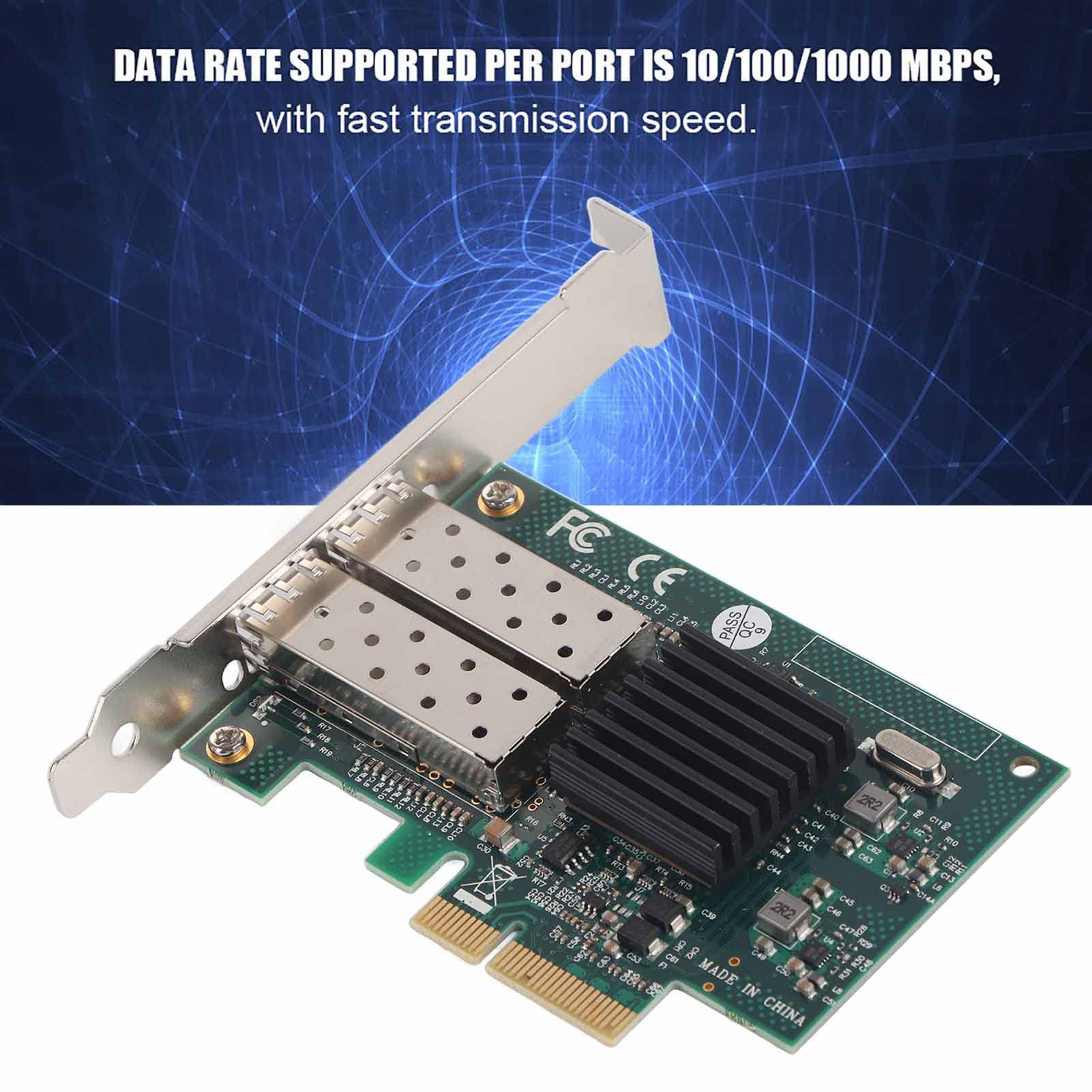 Scheda PCI-E Gigabit con Doppie Porte per 82576EB - Adattatore di Rete Veloce Adatto per PC e Server - Dissipatore di Calore in Metallo