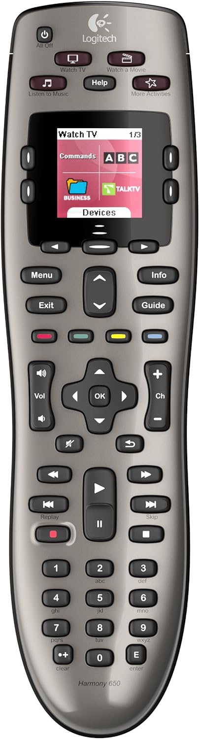 Logitech Harmony 650 Remote (Silver) (Renewed)