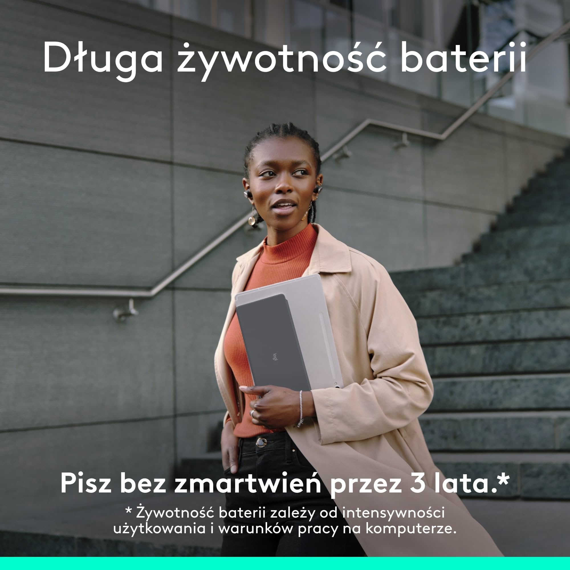 Logitech Keys-To-Go 2, przenośna klawiatura Bluetooth do tabletu z wbudowaną osłoną, smukła, bezprzewodowa do systemów Windows, Android, Linux, iPad, iPhone, Mac, Apple TV, QWERTY US INT'L - Grafit