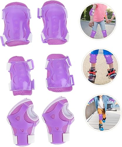 Miniatura 7 de BESPORTBLE 1 juego de 6 unidades para niños deportes muñequeras niños almohadillas coderas bicicletas niños rodilleras ejercicio bicicletas