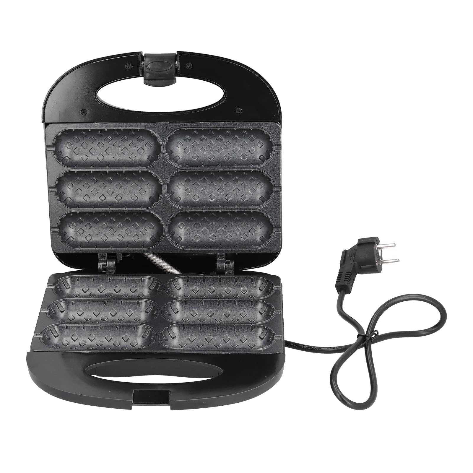 Waffeleisen mit Stabform, Mini Doppelseitiger Corn Dog Waffeleisen, 6 Corn Dog Waffle Maker 750W Schnellheizung mit Antihaftbeschichtung Hot Dog Maker für Zuhause Party