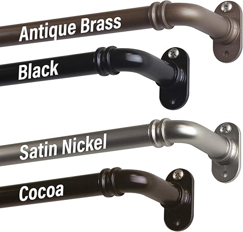 Miniatura 5 de Rod Desyne BOT63-285 - Barra de cortina opaca de 58 pulgadas, 28-48 pulgadas, níquel satinado