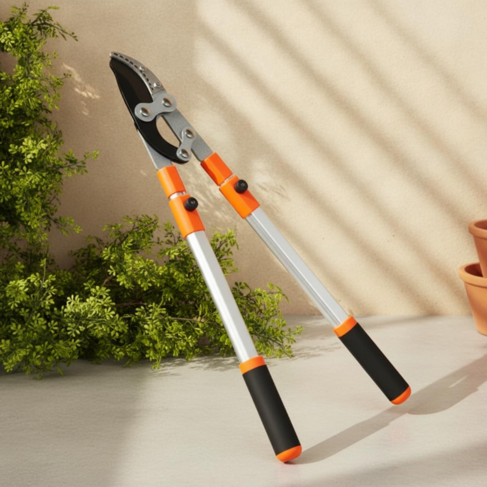 Troncarami Telescopico Robusto Troncarami con Manici Telescopici Allungabile Forbici da Potatura con Manico Lungo per Giardinieri, Black Green