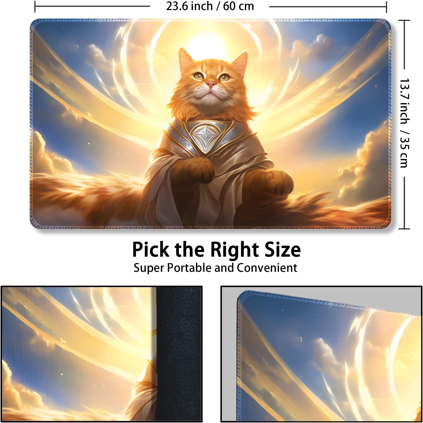 Playmat for MTG with Free Storage Bags, Game Mat 24 x 14 inches TCG and Board Game Mats for Cards (Cat 2-Regular)