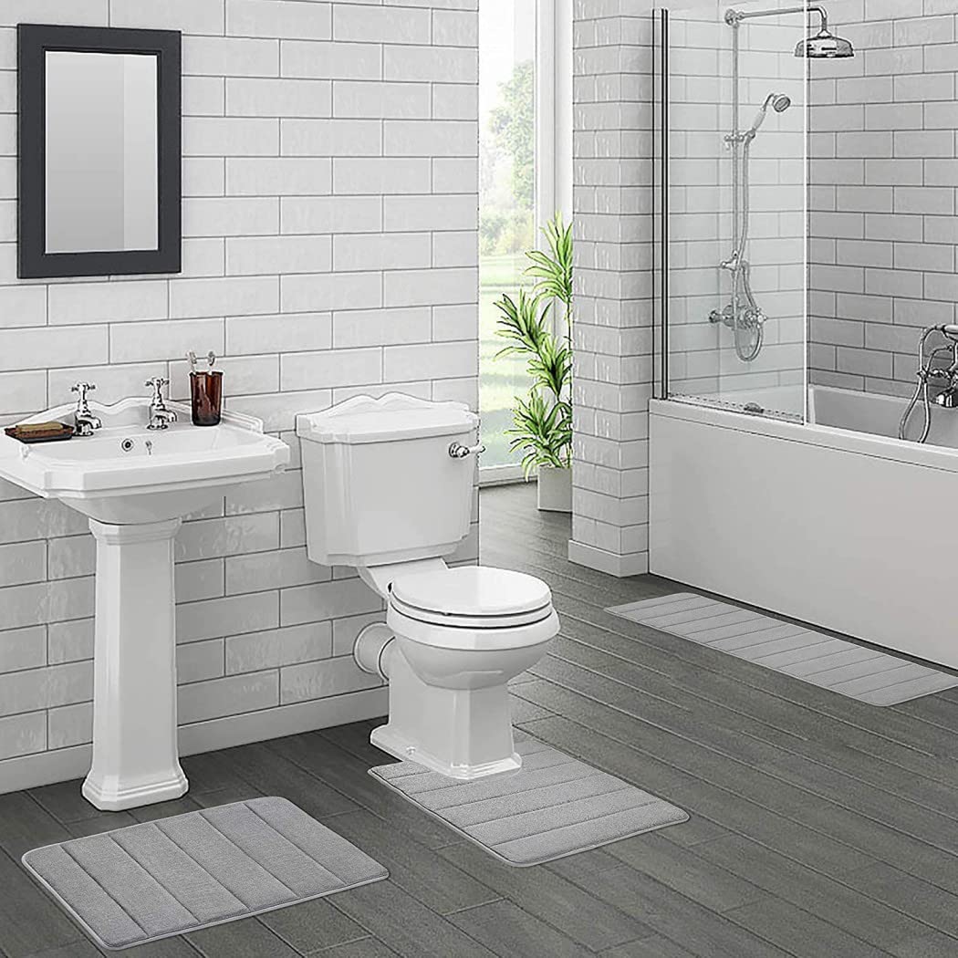 ZLZNX Memory Foam rutschfeste Badematten Weiches Wasser Saugfähig WC Teppich Waschbar, Badteppiche,1,60cm*100cm
