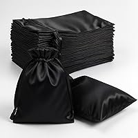 Vista 14 de Efavormart - Paquete de 60 bolsas de satén verde cazador para fiesta de boda, bolsa con cordón para regalo, 6 x 9 pulgadas