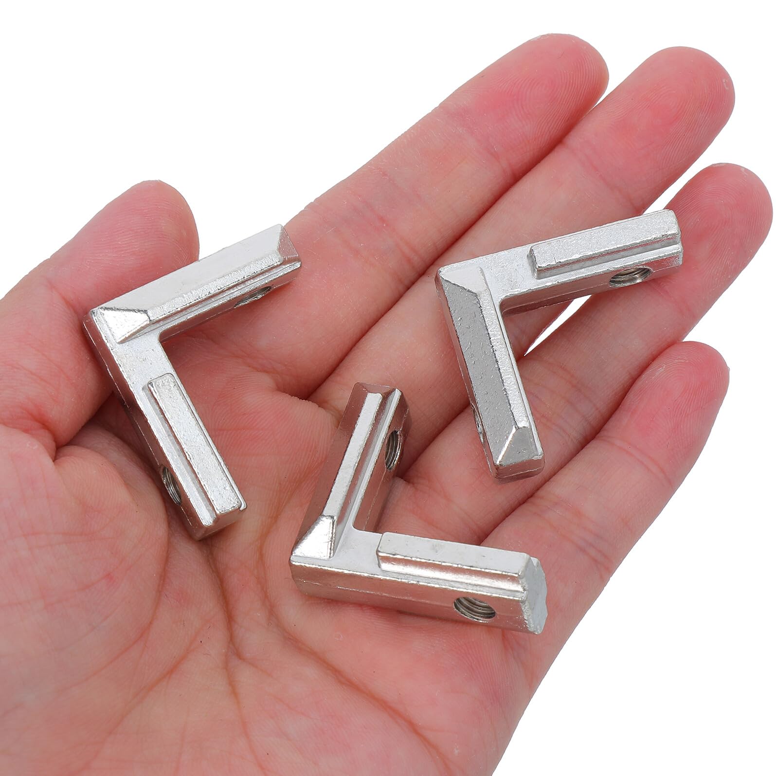 IMIKEYA 20piezas Conector de Ranura de Esquina Incorporado Escuadra de Unión Metálica Fijador de Esquinas para Muebles Soporte de Ángulo Recto para Gabinetes Mesas y Sillas