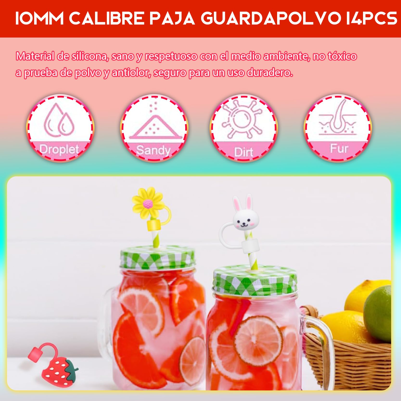 Tapones Reutilizables A Prueba De Salpicaduras, Para Popotes