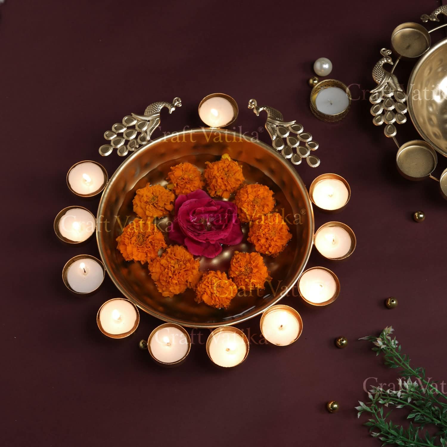 Buy CraftVatika Floral Urli Bowl for Diwali Gift Items for Home