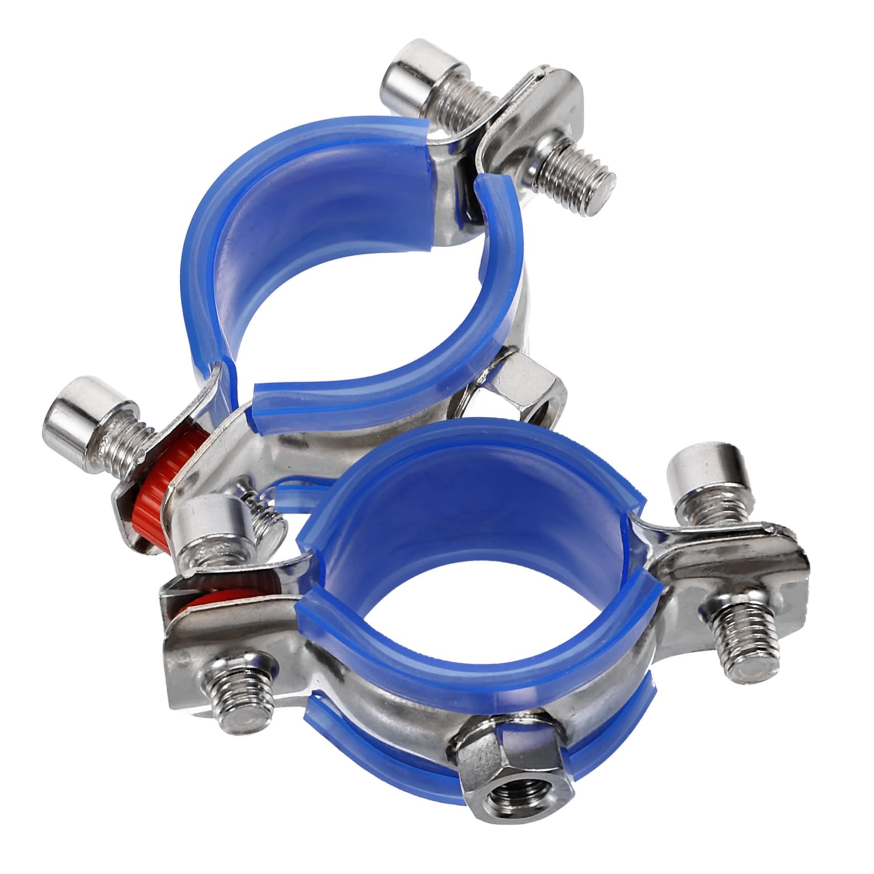 EXCEART 4 Ensembles Collier De Serrage En Acier Inoxydable Pince Robuste Pépin Serrer Agrafe Collier De Serrage Pour Tuyau Support De Pipe Support De Tuyau Mural 2 Pièces * 4