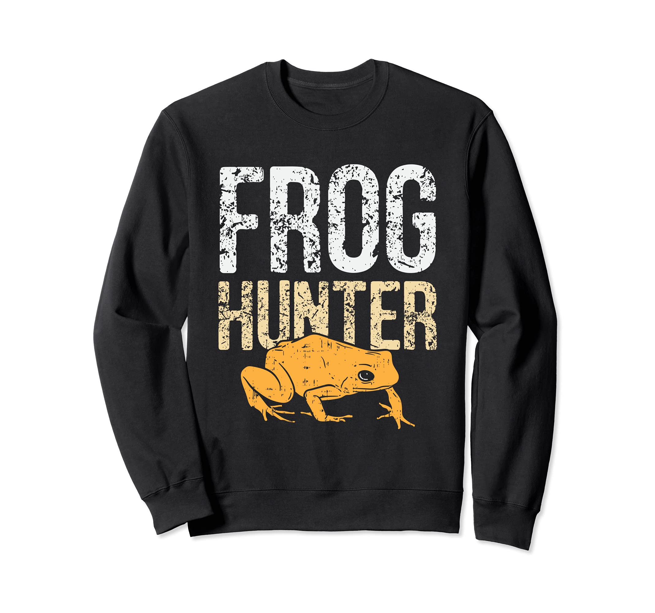 Frog Hunter l Amphibian Frog Catcher Humor Sweatshirt, Black