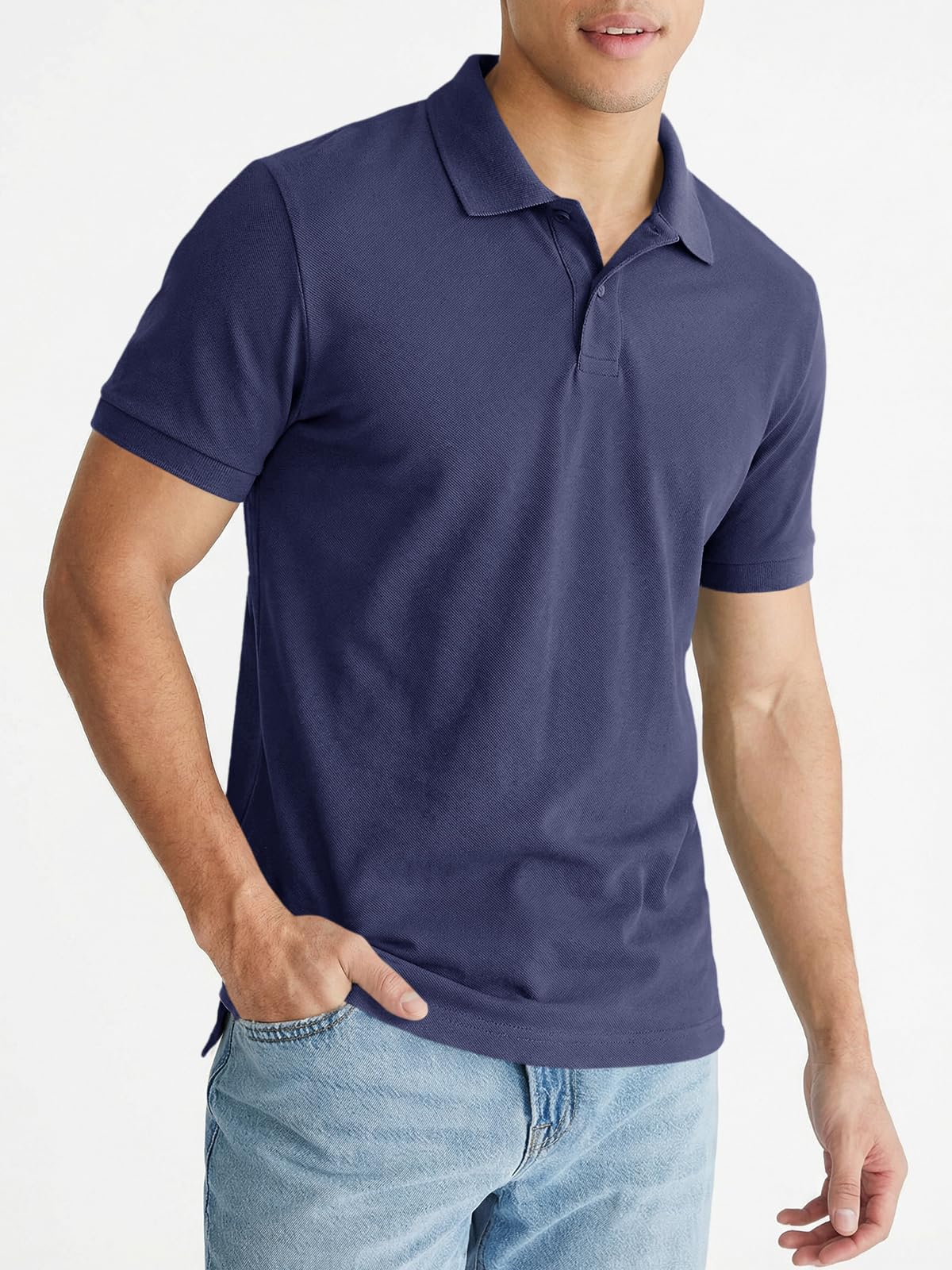 Polo de golf para hombre, manga corta, ajuste seco, para hombre, con cuello — view 10